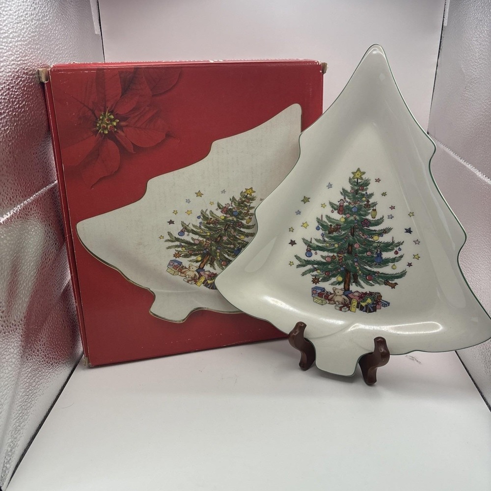 Nikko~Christmastime/Happy Holiday~Christmas Tree Candy Dish~11"~IOB